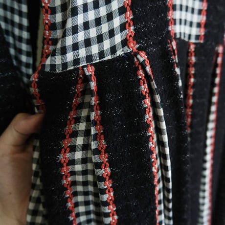 60s ~70s vintage gingham check dress