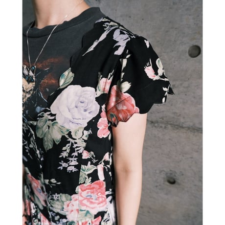 flower rayon dress “black”