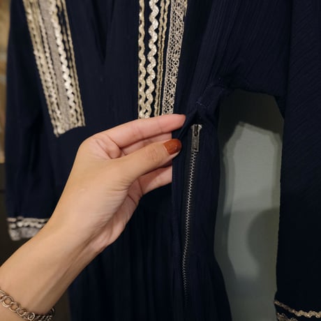 〜60s vintage dress / navy
