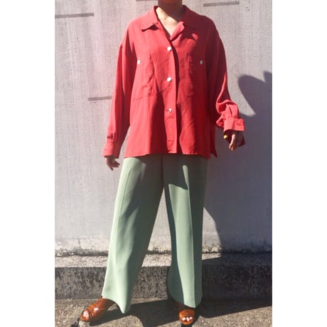 unknown / open collar silk shirt
