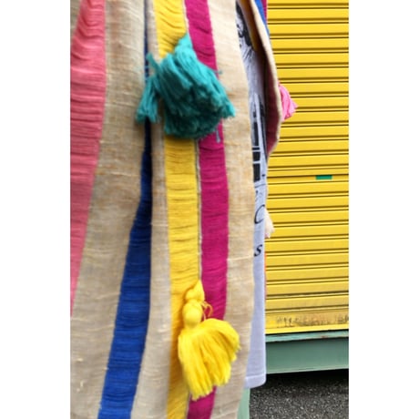 special vintage / multicolored tassel linen jacket