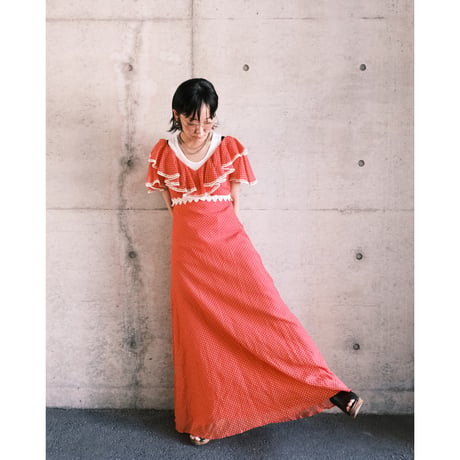 pin dot frill dress