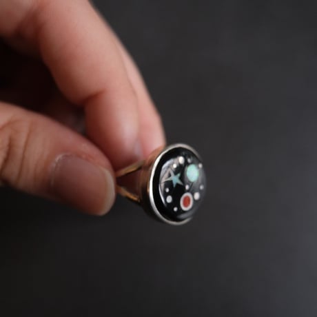 navajo "MatthewJack" / space motif inlay ring
