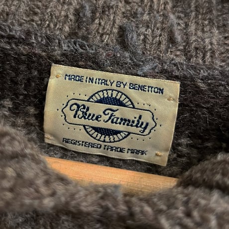 BENETTON"blue family" made in italy / collared knit