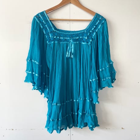 greece blouse “turquoise blue”