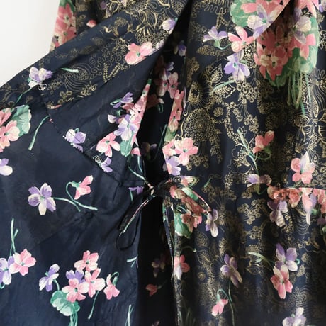 floral print black wrap dress