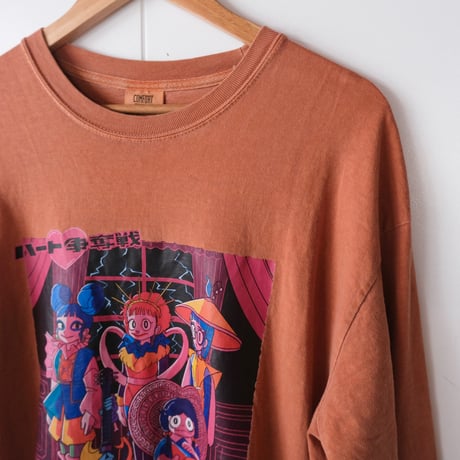 "ハート争奪戦❣️" / LS tee 【orange brown】