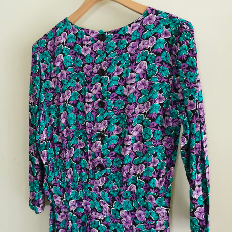 flower print dress “purple”