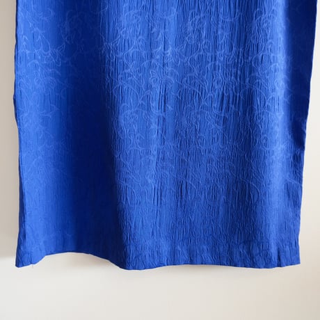 no-sleeve flower designed blue dress