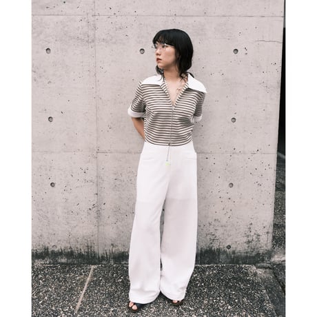 〜70s border wide spread collar jumpsuit