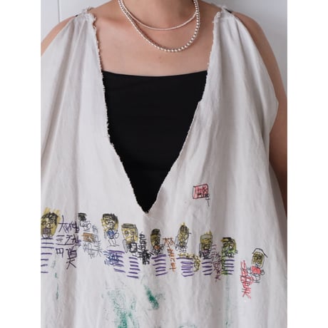 eski. × 画楽 / original linen dress