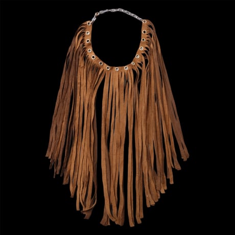 eski. remake / fringe leather necklace /  "Eyelet"