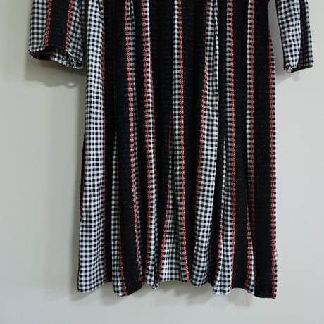 60s ~70s vintage gingham check dress