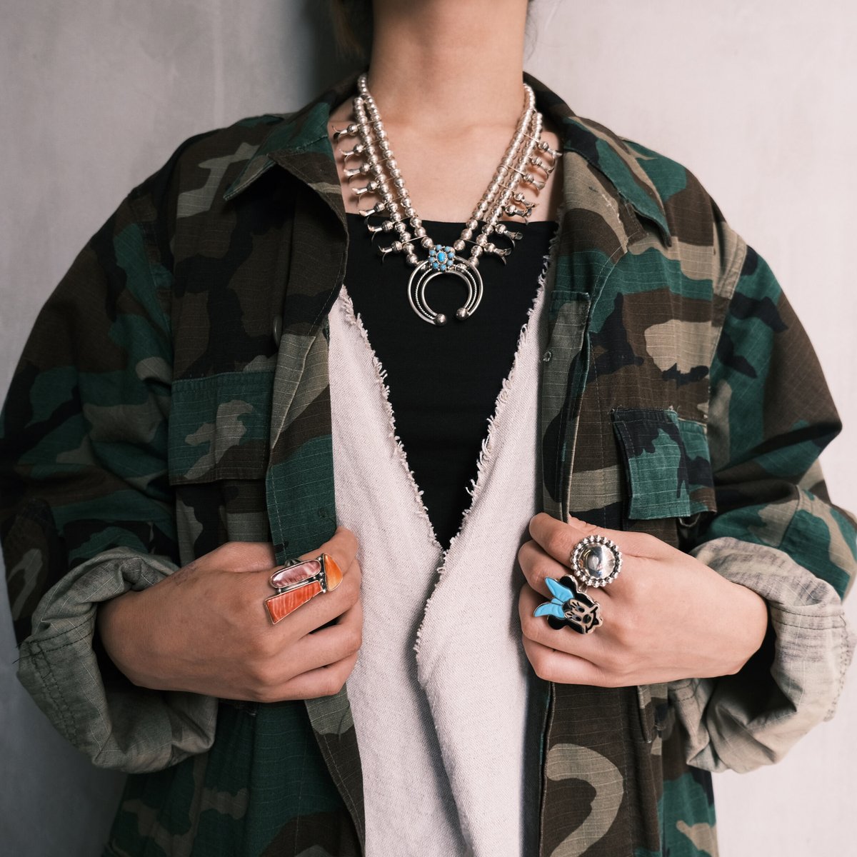 LeonKurley/squash blossom naja necklace/navajo LeonKurley/squash blossom naja necklace/navajo