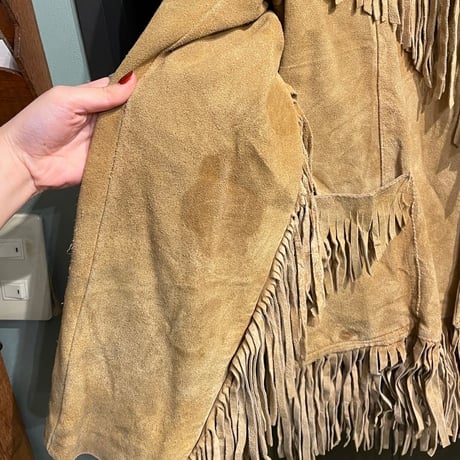 〜70s leather jacket with fringe