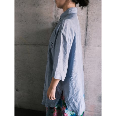 S/S silk shirt / "blue"
