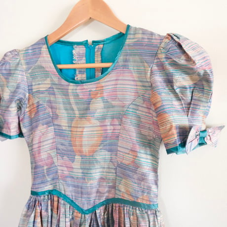 tulip motif lame dress