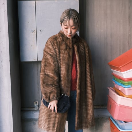 mink fur coat / balloon sleeve