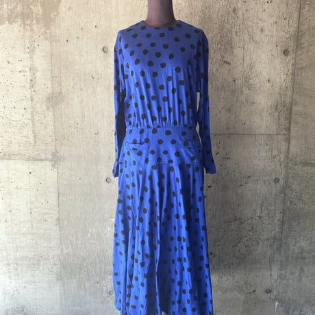 80s KASPER / polka dot cotton dress