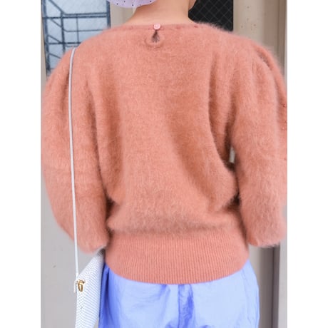 angora knit / salmon pink