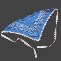 eski. original remake / lace × bandanna  kerchief "smoky blue"