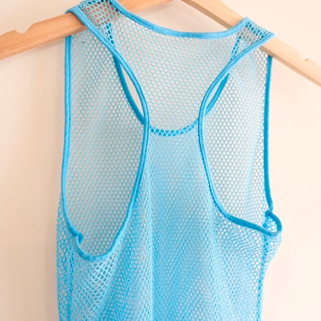 mesh tank top “blue”