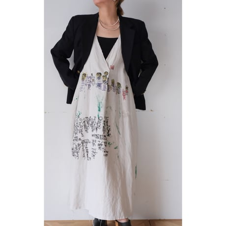 eski. × 画楽 / original linen dress
