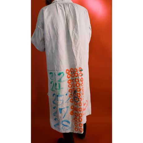 eski. × 画楽 hand paint antique linen shirt