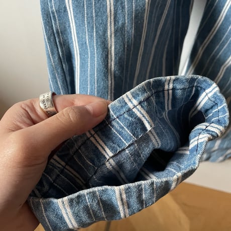 denim stripe all-in-one