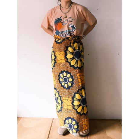 African batik wrap skirt