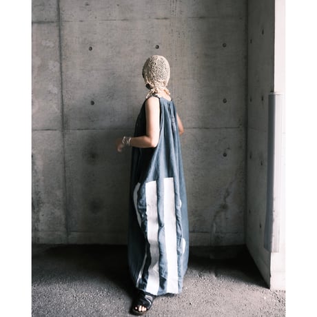 eski.  original dress / overdye × hand paint "dot"