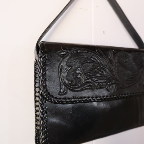 carving leather hand bag