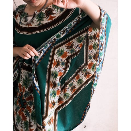 ethnic poncho tops “green”