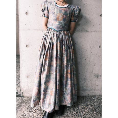 tulip motif lame dress