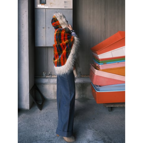 〜60s vintage check poncho