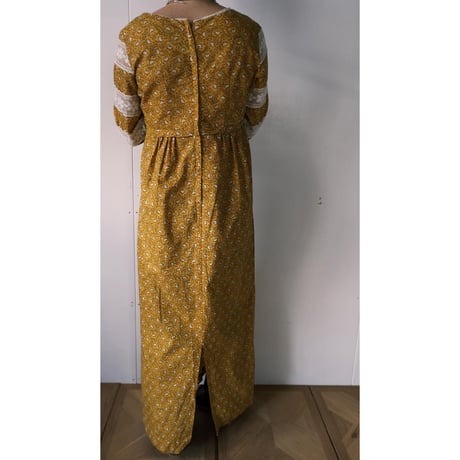 70s cotton dress / yellow