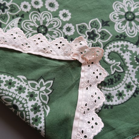 eski. original remake / lace × bandanna  kerchief "green"