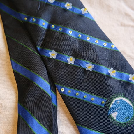 "繕う" collaboration beads embroidery necktie "flower×bird"