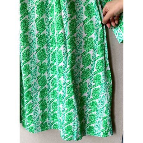japan vintage / green mini dress