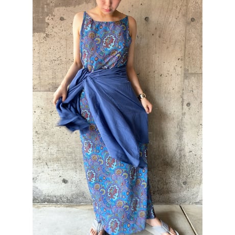 long sleeve big silk shirts "blue"