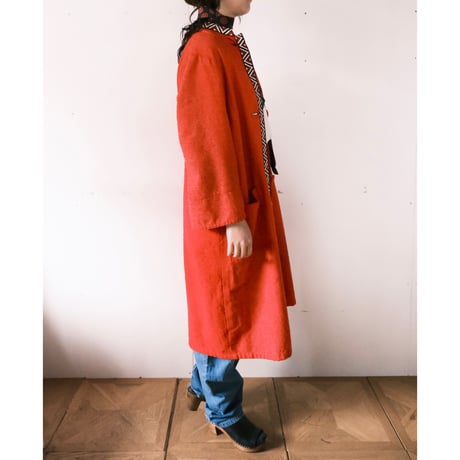 ethnic embroidery cotton coat “red”
