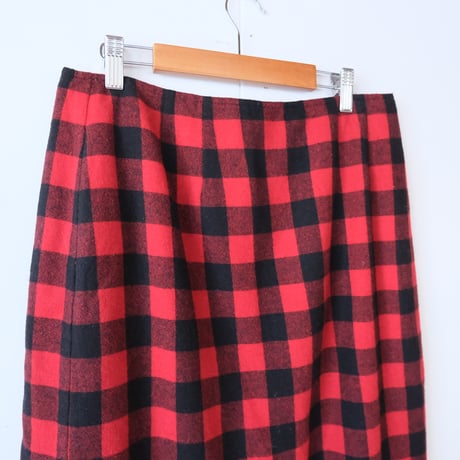 check wrap skirt