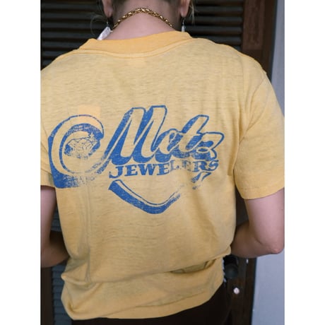 80's back print tee / yellow