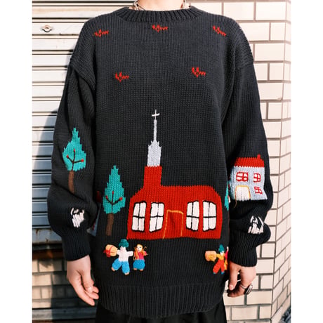 3D cotton knit "church"