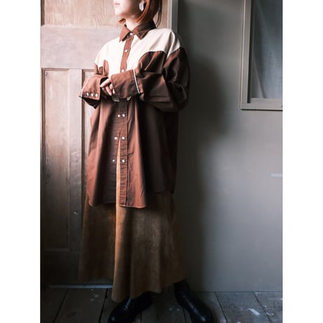 〜70s western shirt /brown