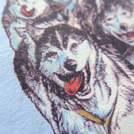 "Husky" print pocket tee / blue