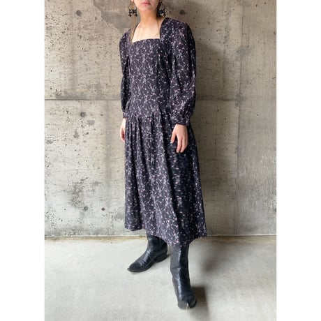 70s square neck mini dress
