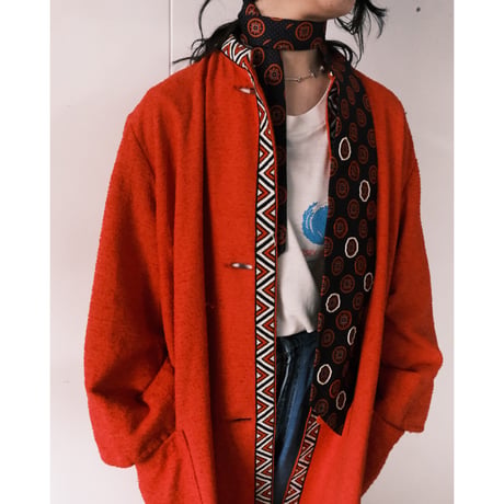 ethnic embroidery cotton coat “red”