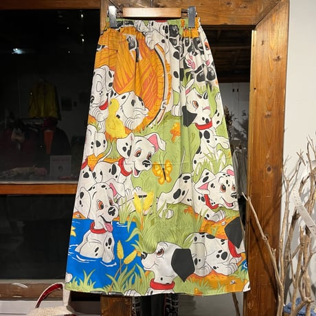 eski. original remake / bed sheet skirt "101 Dalmatians"