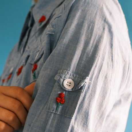 70s rose chambray shirt